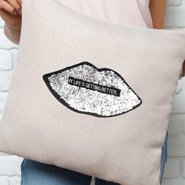 Patch bouche sequins pour veste ou coussin