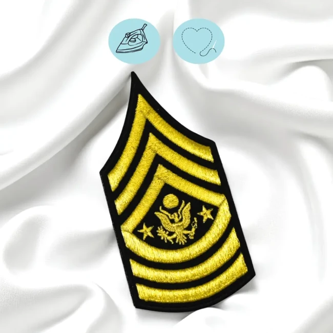 zoom sur le patch brodé thermocollant armée US