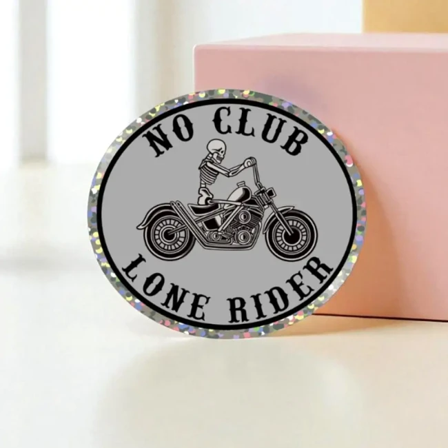 autocollant décoratif pour casque intégral, valise, ordinateur Sticker vinyle durable - chopper et squelette style club moto