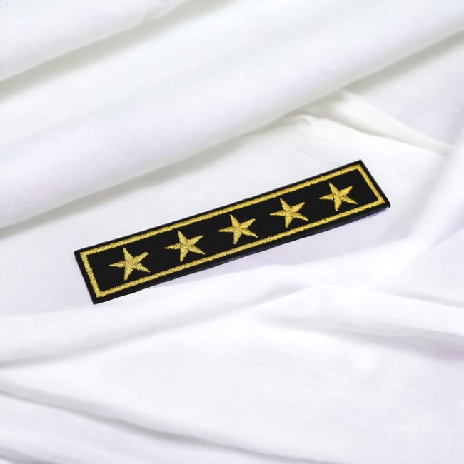 Patch grade général brodé noir et doré sur feutrine