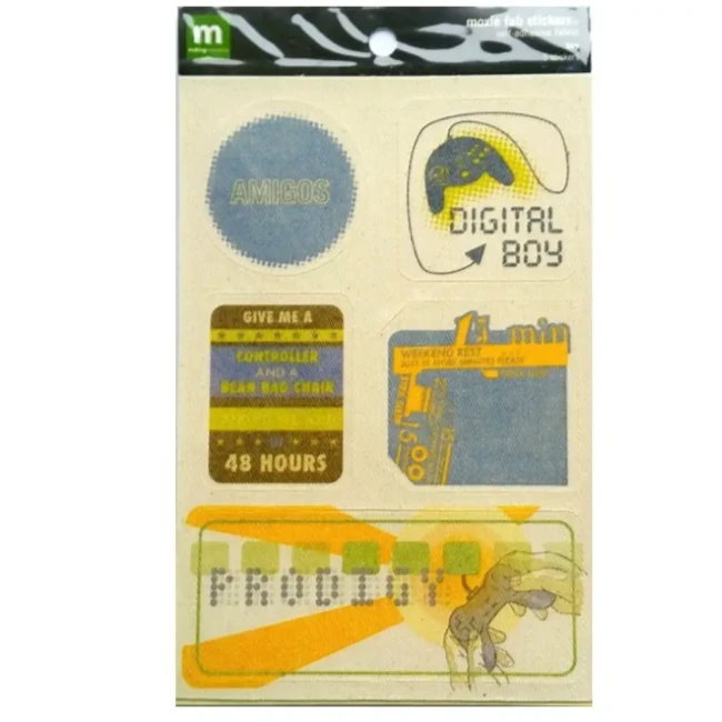 Autocollants boy Making Memories pour vos projets de scrapbooking, carterie créative Stickers texturés boy jeux video, loisirs