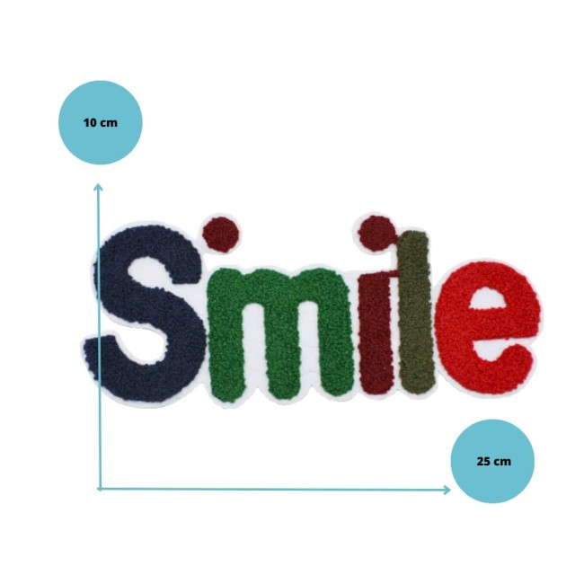 Patch SMILE format XXL - broderie colorée