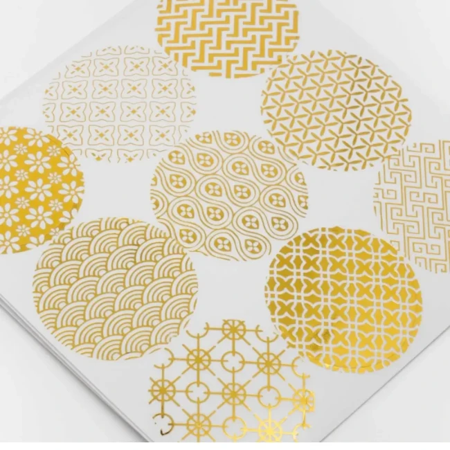 Stickers dorés ronds, 45 étiquettes brillantes