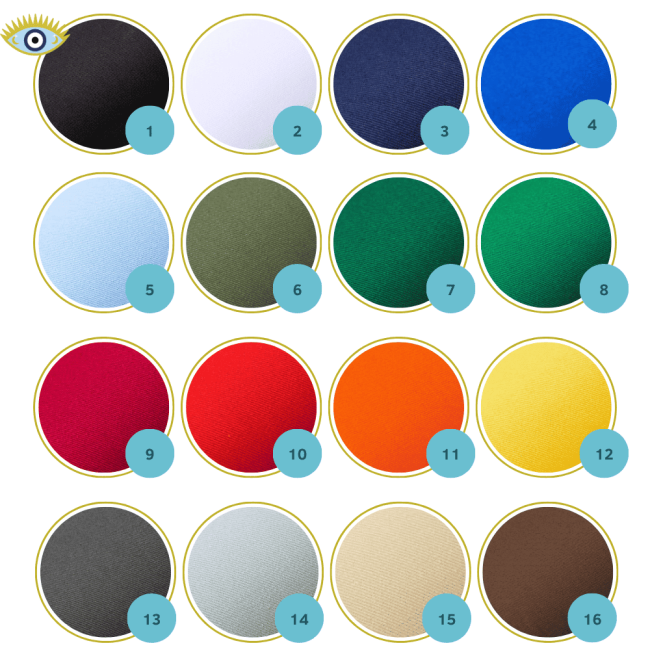 Option tissu sergé à la place de la feutrine – choisissez votre base tissu Nuancier tissu sergé spécial patch – 16 couleurs au choix