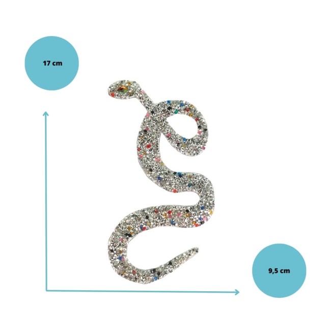 Dimensions des patchs serpents en strass