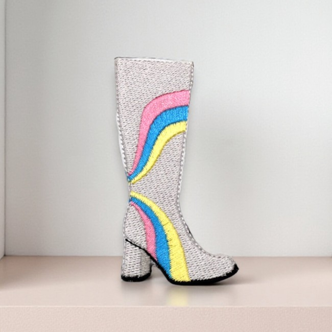 Écusson thermocollant bottes rétro années 70