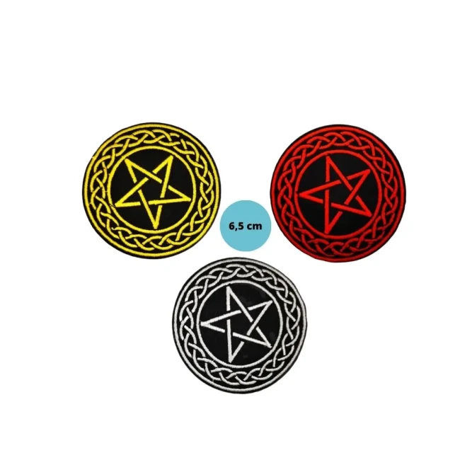 Patch pentagramme au choix 6.5 cm Lot de 3 patchs pentagramme