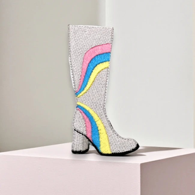 Écusson thermocollant bottes rétro années 70
