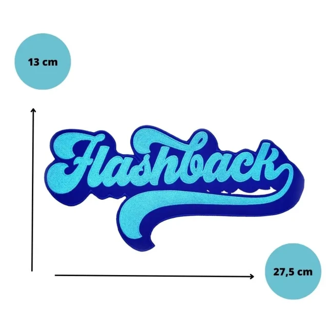 Grand patch FLASHBACK bleu 27,5 cm de long