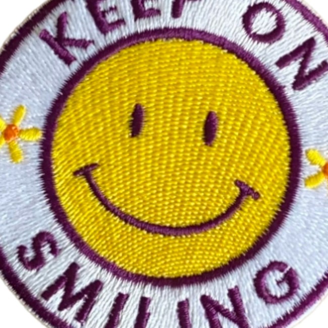 Détails du patch vintage smiley
