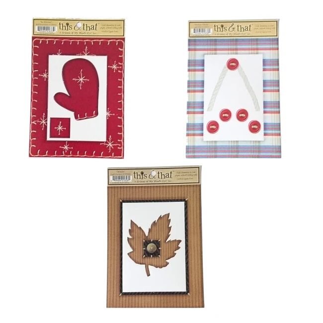 frame et die-cuts boutons, moufle, feuille érable ensembles de cadres et d'embellissements en papier découpé