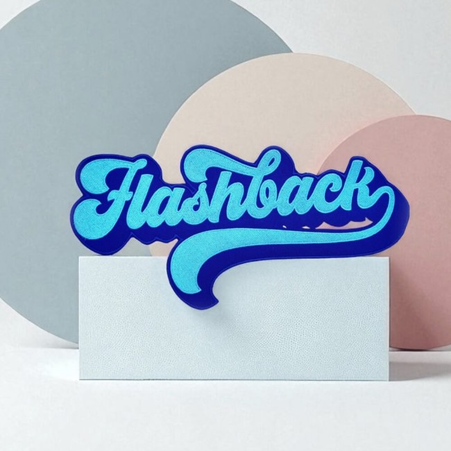 Patch FLASHBACK à coudre – version brodée bleue