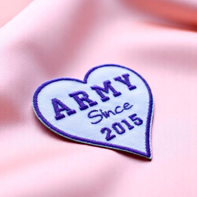 Ecusson thermocollant army à personnaliser Patch brodé ARMY BTS à personnaliser couleur au choix