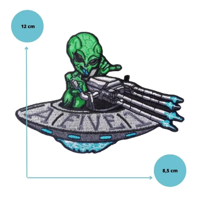 Patch alien UFO, écusson brodé thermocollant  A Five 1