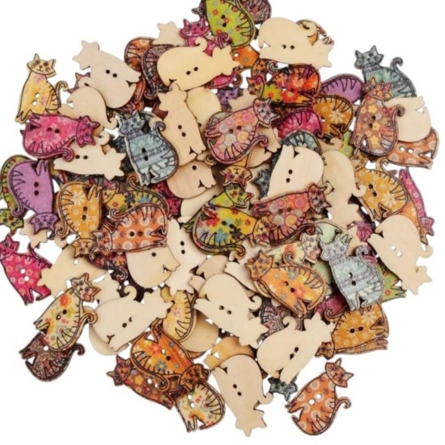 Chat en bois naturel