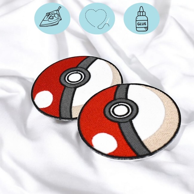 Patch brodé Pokéball à coudre ou à thermocoller