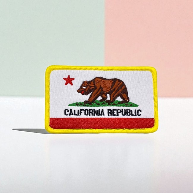 Écusson California Republic brodé à thermocoller – version drapeau