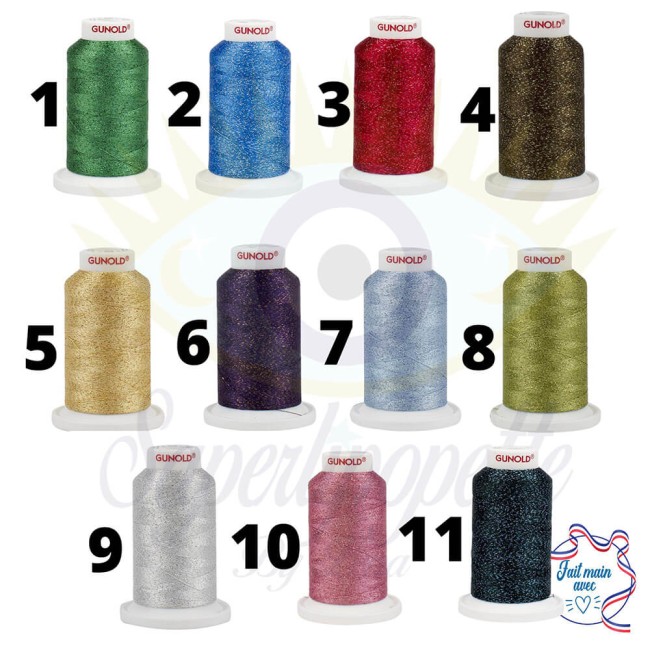 Nuancier fils pailletés - 11 couleurs au choix