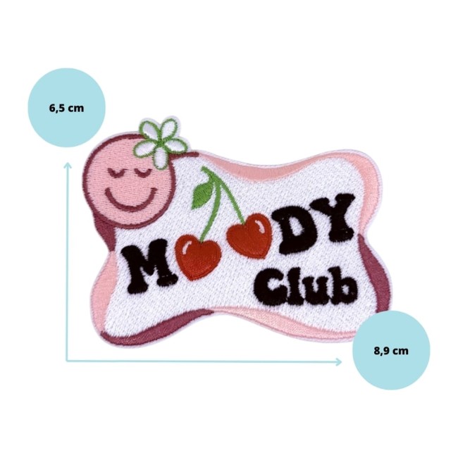 Patch brodé rétro rose, noir, rouge