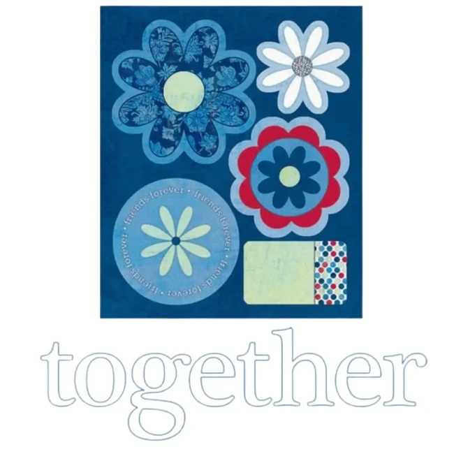 Embelissements together papier cardstock fleurs
