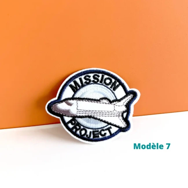 Mission Project brodé, 7,6 x 6,2 cm Patch espace thermocollant