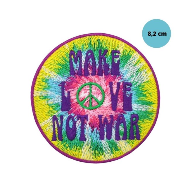 Patch thermocollant Make Love Not War format rond