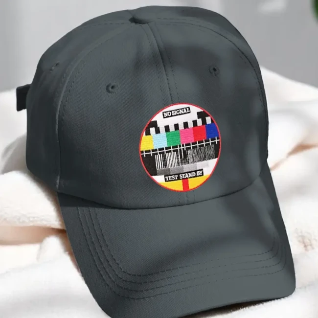Écusson thermocollant TV rétro sur casquette Patch No Signal thermocollant sur casquette noire