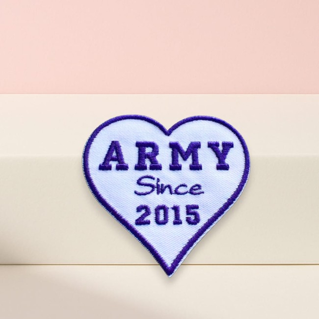 Patch brodé BTS, personnalisation de lentre dans le club Ecusson coeur BTS KPOP violet
