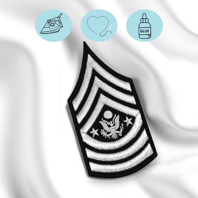 zoom sur le patch brodé thermocollant armée US