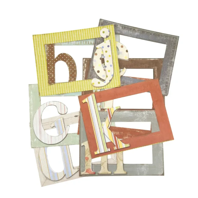 embellissements cadres alphabet monogram frames wild asparagus my minds eye saperlipopette 35 découpes cadres alphabet My MInd's eye scrapbooking
