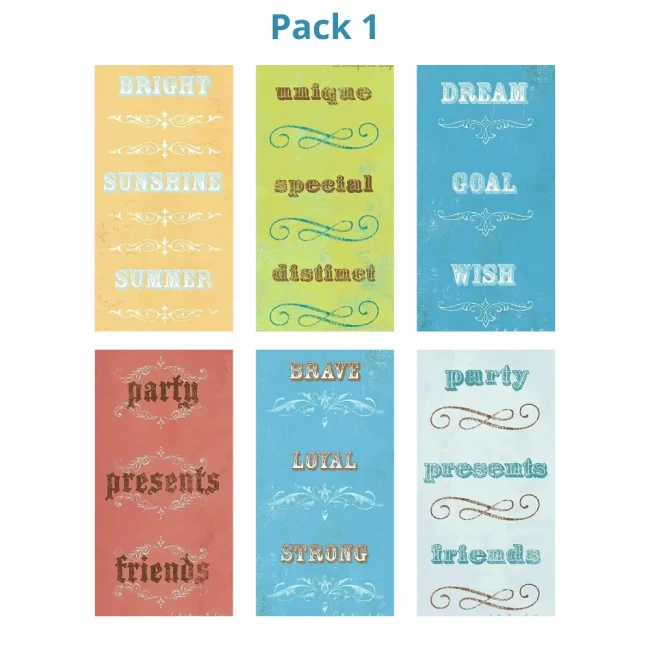 Pack d'embellisements cardstock vintage pour vos projets de scrapbooking ou carterie créative Embellissements découpes My MInd's eye - pack 1 6 cartes