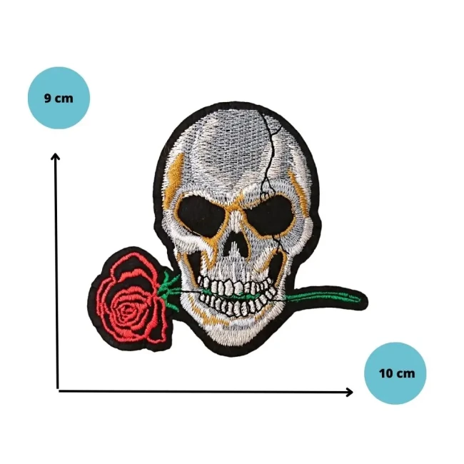 Écusson tête de mort romantique
