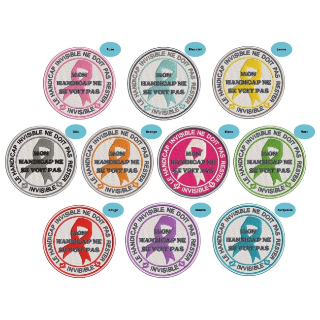 Couleurs disponibles pour le patch handicap invisible