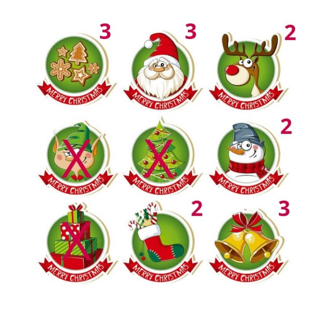 15 boutons en bois vintage Noël