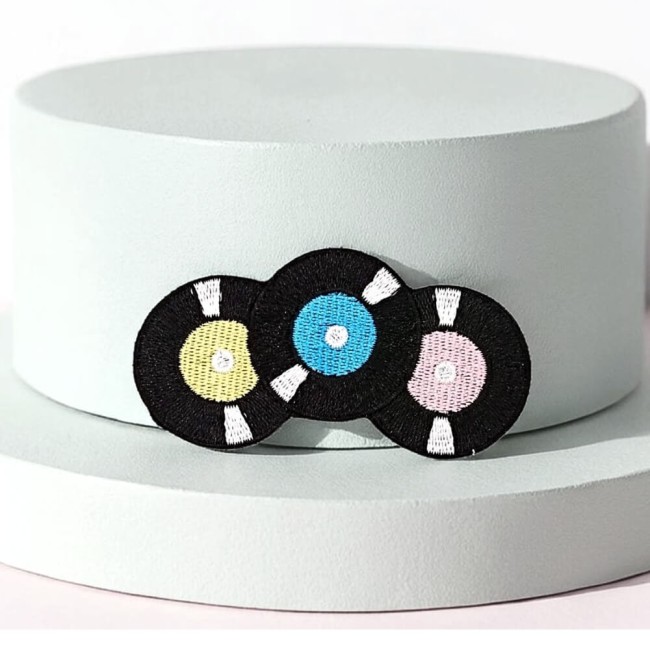 Patch brodé thermocollant pour fans de disques vinyles