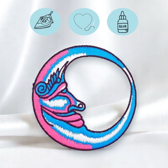 Patch lune à coudre ou à thermocoller