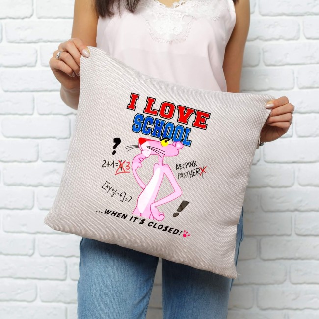 Motif panthère rose, transfert sur un coussin Transfert vêtements panthère rose