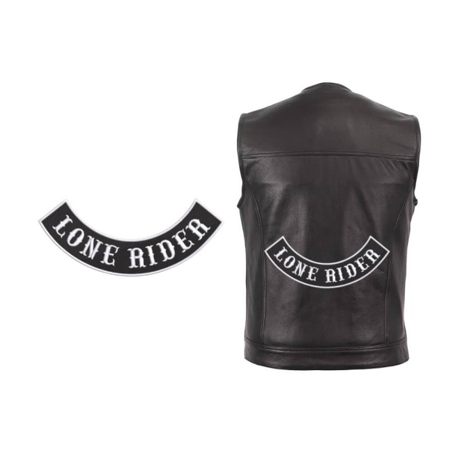 Bannière basse rocker personnalisée Bannière basse rocker personnalisée brodée pour veste ou gilet moto avec texte au choix