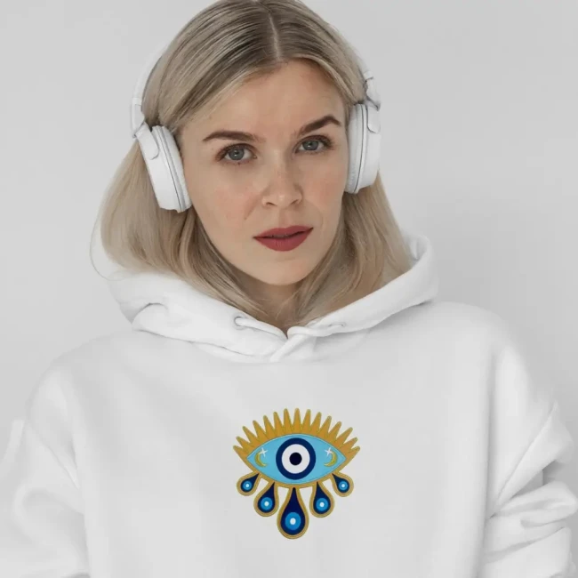 Ecusson brodé à coudre sur une veste ou un tee-shirt Design œil mystique avec larmes