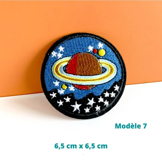planète ronde brodée, 6,5 x 6,5 cm Patch espace thermocollant