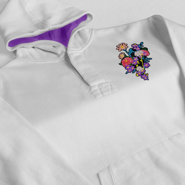 Hoodie avec pose du patch bouquet printanier
