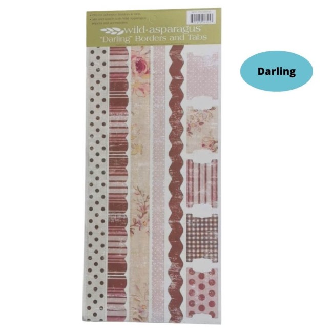 Stickers bodures et tags de la gamme Wild Asparagus de My Mind's Eye  pour vos projets de scrapbooking et carterie créative