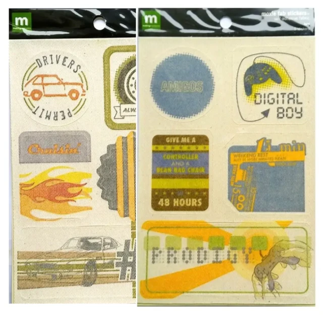 Autocollants voyage Making Memories pour vos projets de scrapbooking, carterie créative Stickers texturés voyage et boy Making Memories moxie fab