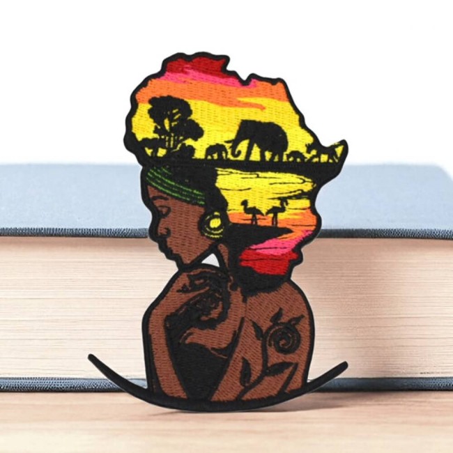 patch brodé beauté africaine thermocollant