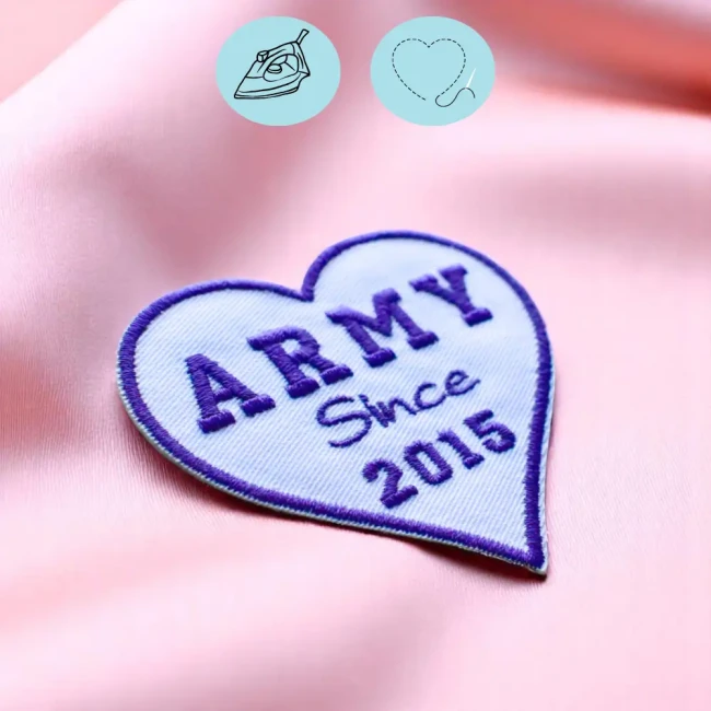 Patch brodé ARMY BTS à personnaliser couleur au choix