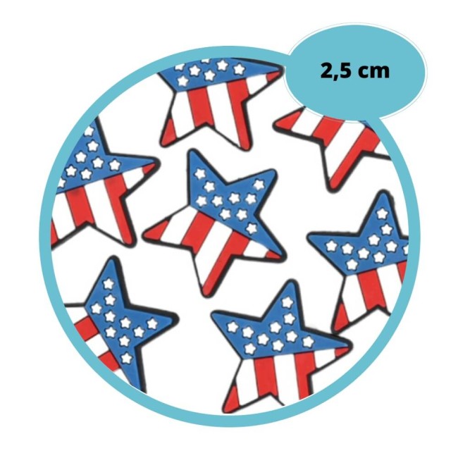 Shoe charm USA, breloque pour sabots Crocs drapeau USA en forme d'étoile