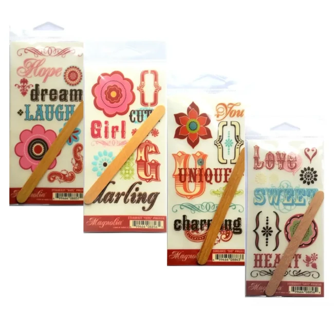 Set de rub-ons pour projes créatifs - My Mind's Eye Set de 4 rub-ons au style vintage scrapbooking