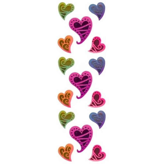 Stickers coeurs métalliques scrapbooking carterie