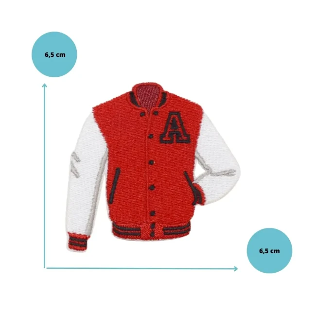 Patch veste universitaire 6,5 cm Dimensions du patch blouson teddy varsity 6,5 cm