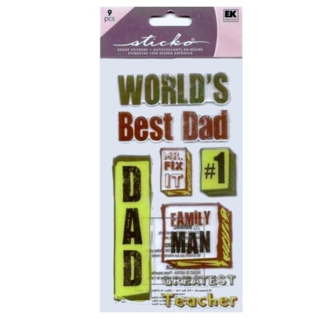 Stickers 3D Epoxy papa, Sticko pour scrapbooking